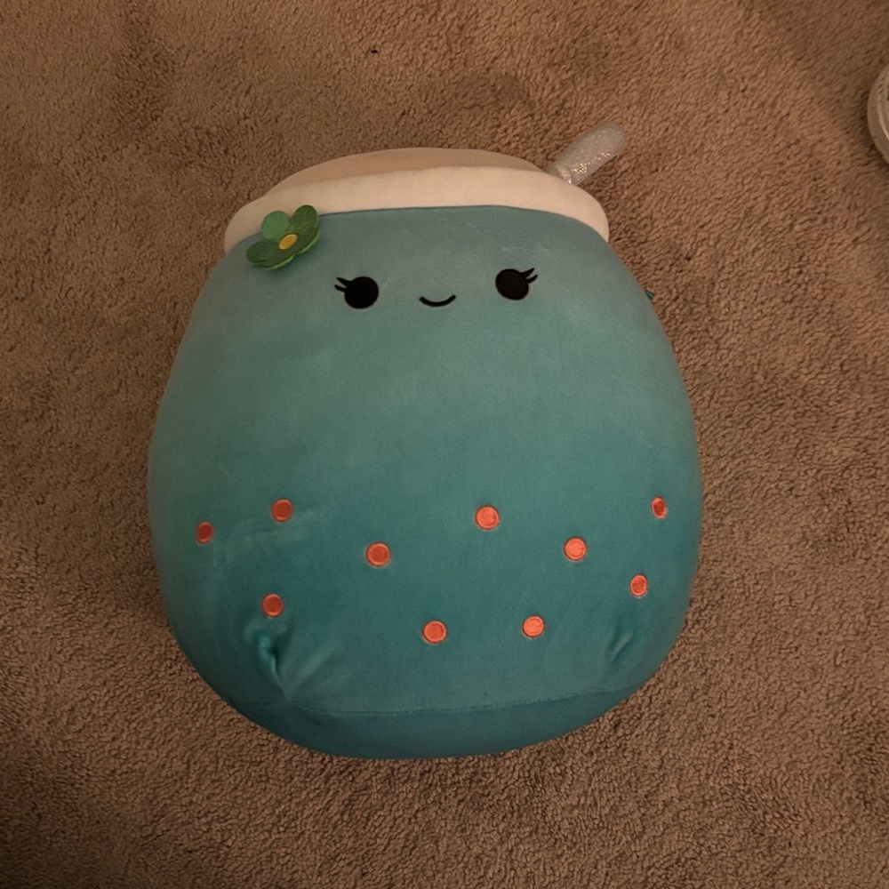 Squishmallows Teal and White Stuffed Animal